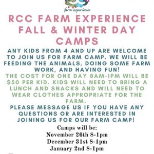 RCC Farm Experience Winter Camp