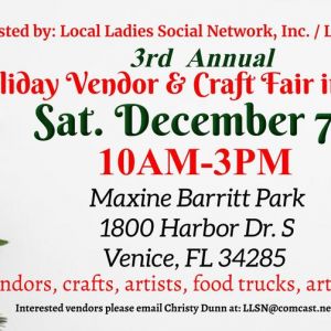 12/07- Holiday Vendor & Craft Fair at Maxine Barritt Park