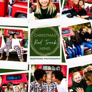 Heartwing Photography Red Truck Christmas Minis