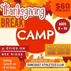 Suncoast Athletics Club Thanksgiving Break Camp