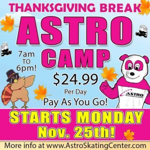 Astro Skate Camp Thanksgiving Break