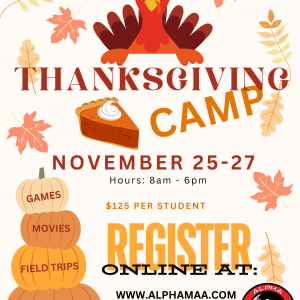 Alpha Martial Arts Academy Thanksgiving Camp