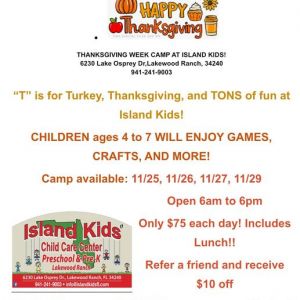 Island Kids Thanksgiving Break Camp