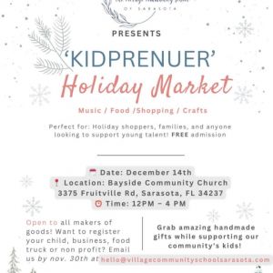 12/14- 'Kidprenuer Holiday Market at Bayside Community Church