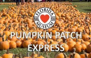 Florida Railroad Museum Pumpkin Patch Express October 22-23 and 29-30, 2022 | 11 am and 2 pm  12210 83rd St E, Parrish, FL, 34219